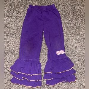 Ruffle girl purple pants